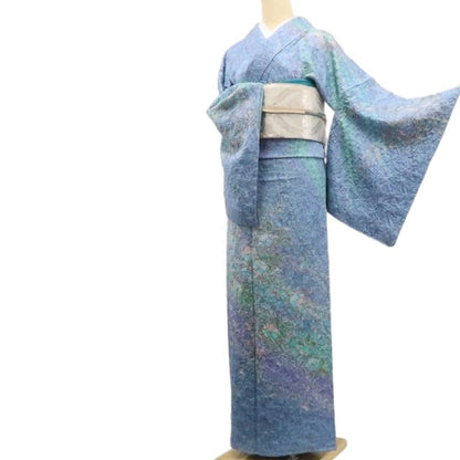【新古品】tomihisa　新品 さが美謹製 池川禎亮 落款 辻ヶ花 銀通し　着物 正絹 仕付け糸付 訪問着 7800