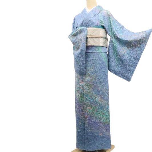 【新古品】tomihisa　新品 さが美謹製 池川禎亮 落款 辻ヶ花 銀通し　着物 正絹 仕付け糸付 訪問着 7800