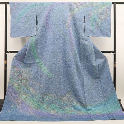 【新古品】tomihisa　新品 さが美謹製 池川禎亮 落款 辻ヶ花 銀通し　着物 正絹 仕付け糸付 訪問着 7800
