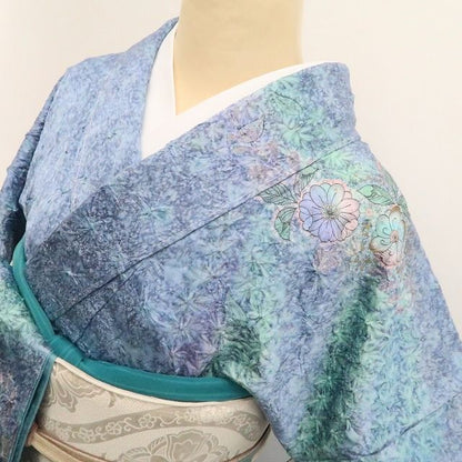 【新古品】tomihisa　新品 さが美謹製 池川禎亮 落款 辻ヶ花 銀通し　着物 正絹 仕付け糸付 訪問着 7800