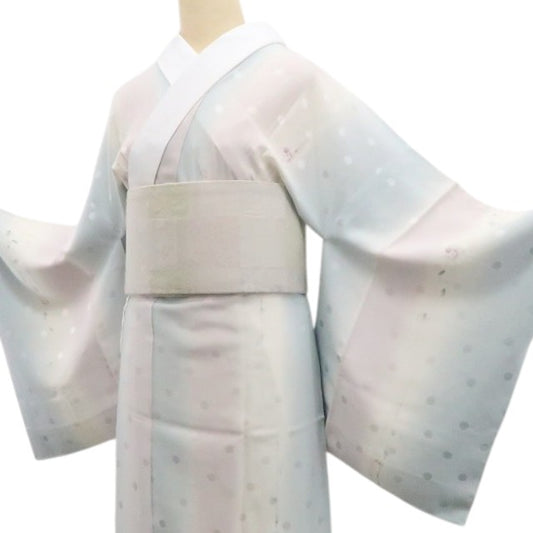 【新古品】tomihisa 新品 落款 縦暈し 着物 正絹 仕付け糸付 胴抜き仕立て 長襦袢 7801