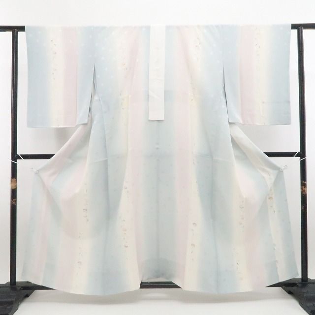 【新古品】tomihisa 新品 落款 縦暈し 着物 正絹 仕付け糸付 胴抜き仕立て 長襦袢 7801