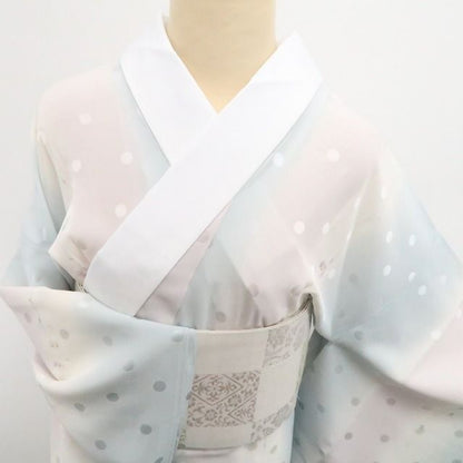 【新古品】tomihisa 新品 落款 縦暈し 着物 正絹 仕付け糸付 胴抜き仕立て 長襦袢 7801