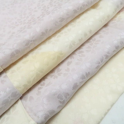 【中古】tomihisa 市松 桜 着物 正絹 長襦袢 7802