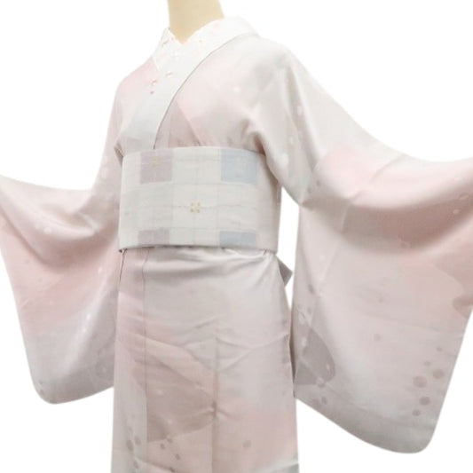【新古品】tomihisa 新品 刺繍衿付 着物 正絹 仕付け糸付 長襦袢 7804