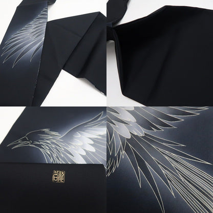 【新古品】tomihisa 新品 秀美謹製 落款 八咫烏 仕立て上がり 着物 正絹 なごや帯 7807