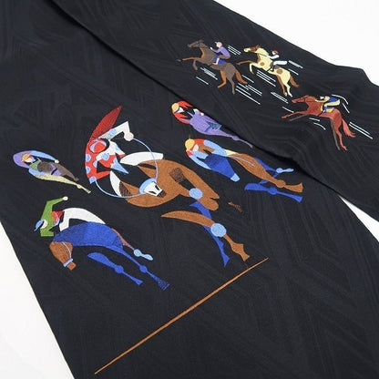 【新古品】tomihisa　新品 刺繍 競馬 着物 正絹　なごや帯 7810