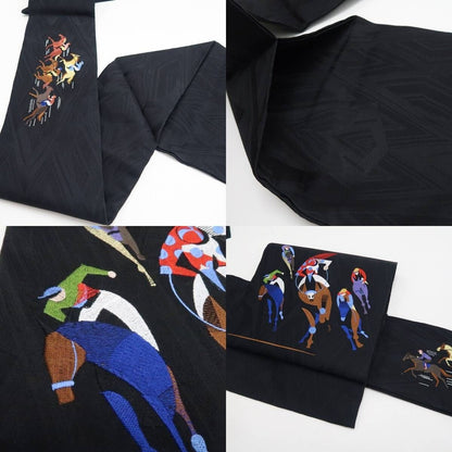 【新古品】tomihisa　新品 刺繍 競馬 着物 正絹　なごや帯 7810