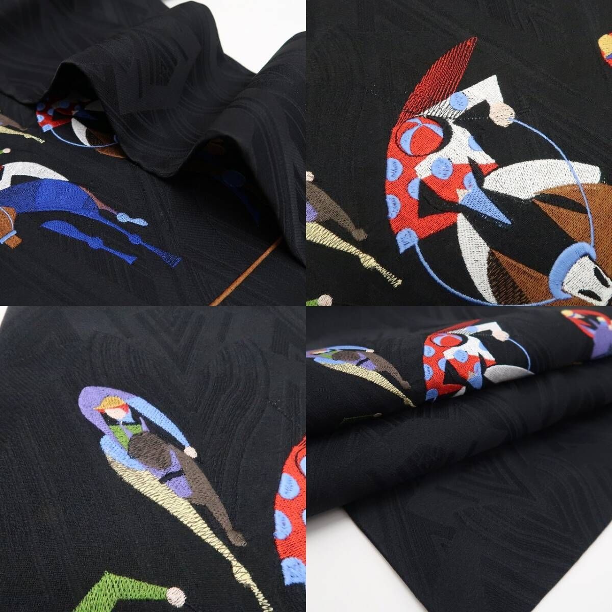 【新古品】tomihisa　新品 刺繍 競馬 着物 正絹　なごや帯 7810