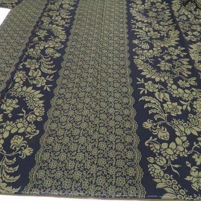 【新古品】tomihisa 新品 薔薇 レース柄 着物 正絹 仕付け糸付 小紋 7813