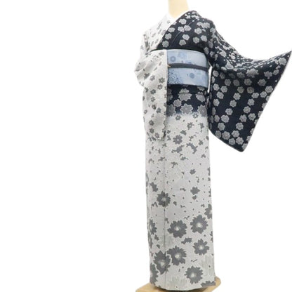 【新古品】tomihisa 新品 滝泰謹製 落款 絞り モノトーン 着物 正絹 仕付け糸付 訪問着 7814