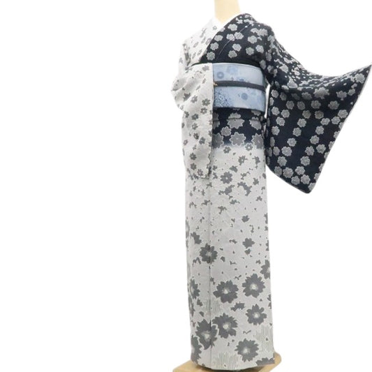 【新古品】tomihisa 新品 滝泰謹製 落款 絞り モノトーン 着物 正絹 仕付け糸付 訪問着 7814