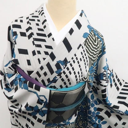 【新品】tomihisa 新品 斉藤上太郎 落款 お仕立て上がり品 着物 仕付け糸付 トールサイズ 小紋 7817