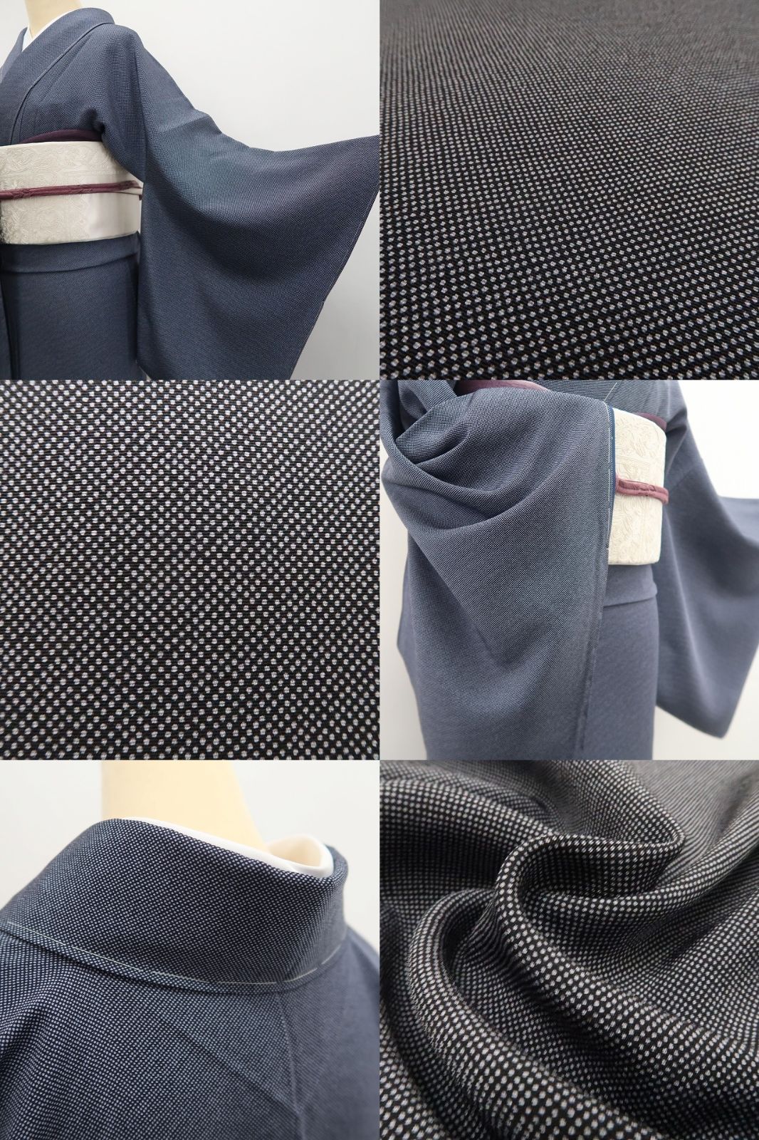 【新古品】tomihisa 新品 人間国宝 六谷梅軒 落款 行儀 着物 正絹 仕付け糸付 江戸小紋 7819