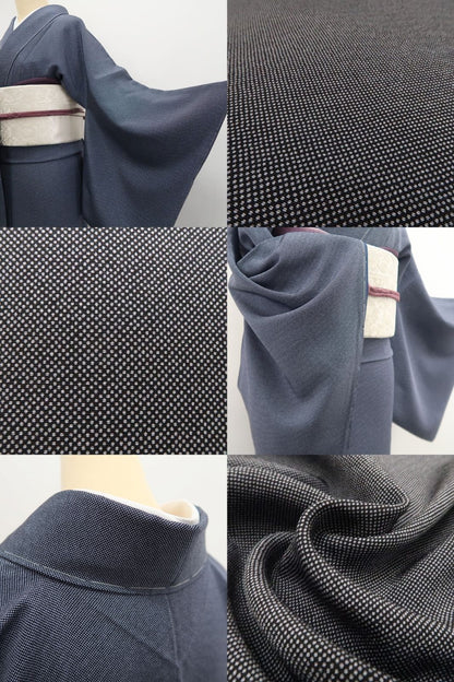 【新古品】tomihisa 新品 人間国宝 六谷梅軒 落款 行儀 着物 正絹 仕付け糸付 江戸小紋 7819
