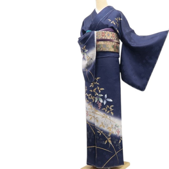 【新古品】tomihisa 新品 南天 桜地紋 着物 正絹 仕付け糸付 訪問着 7823