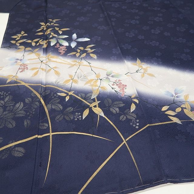 【新古品】tomihisa 新品 南天 桜地紋 着物 正絹 仕付け糸付 訪問着 7823