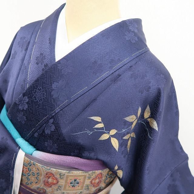【新古品】tomihisa 新品 南天 桜地紋 着物 正絹 仕付け糸付 訪問着 7823