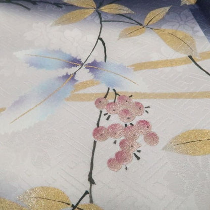 【新古品】tomihisa 新品 南天 桜地紋 着物 正絹 仕付け糸付 訪問着 7823