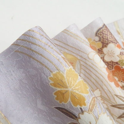 【新古品】tomihisa 新品 京友禅 金駒刺繍 着物 正絹 仕付け糸付 ワイドサイズ 訪問着 7824