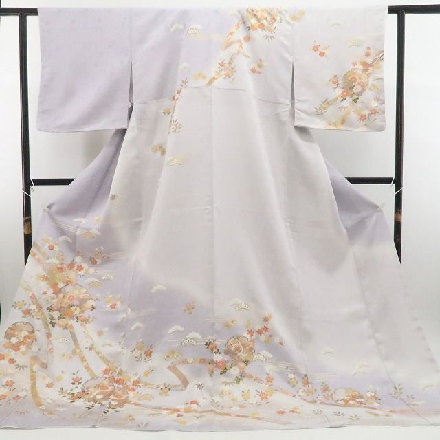 【新古品】tomihisa 新品 京友禅 金駒刺繍 着物 正絹 仕付け糸付 ワイドサイズ 訪問着 7824