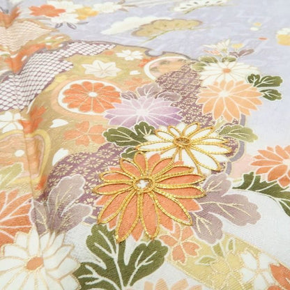 【新古品】tomihisa 新品 京友禅 金駒刺繍 着物 正絹 仕付け糸付 ワイドサイズ 訪問着 7824