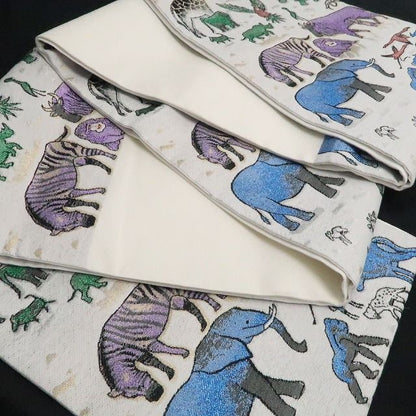 【新古品】tomihisa　新品 動物園 サファリ 着物 正絹 袋帯 7825