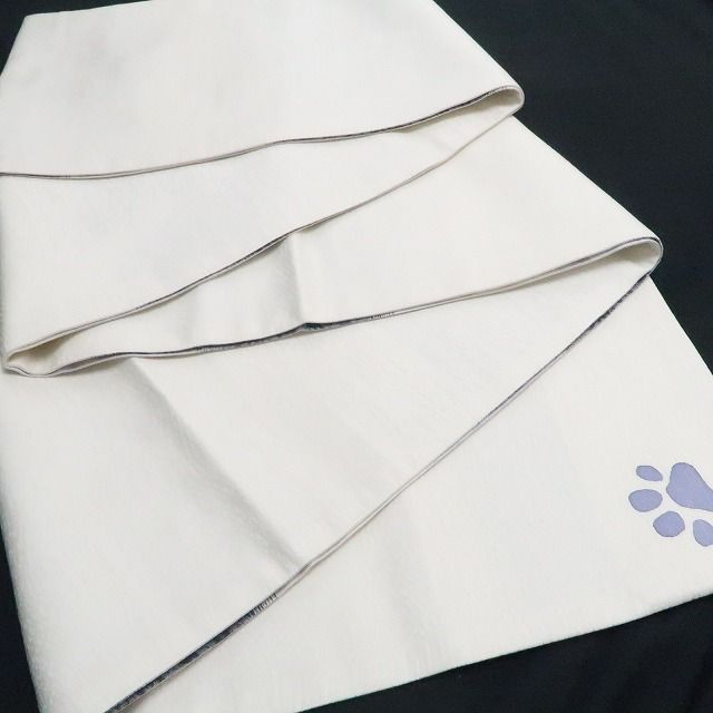 【新古品】tomihisa 新品 BANKAN フレンチブルドッグ 犬 モノトーン 着物 正絹 袋帯 7827