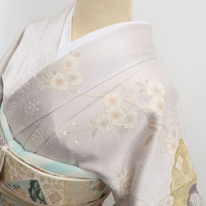 【新古品】tomihisa 新品 金駒刺繍 桜 着物 正絹 仕付け糸付 訪問着 7835