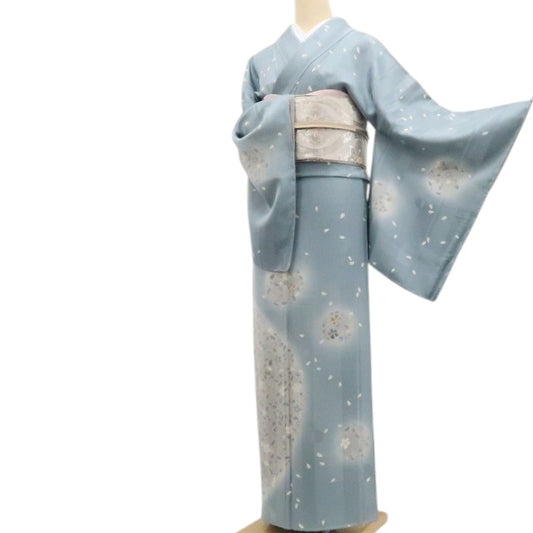 【新古品】tomihisa 新品 林淳一 落款 桜 着物 正絹 仕付け糸付 トールサイズ 訪問着 7836
