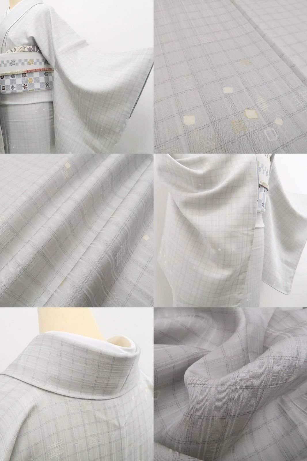 【新古品】tomihisa 新品 着物 正絹 仕付け糸付 小紋 7837
