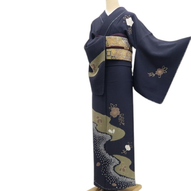【新古品】新品 絞り 着物 正絹 仕付け糸付 訪問着 7838