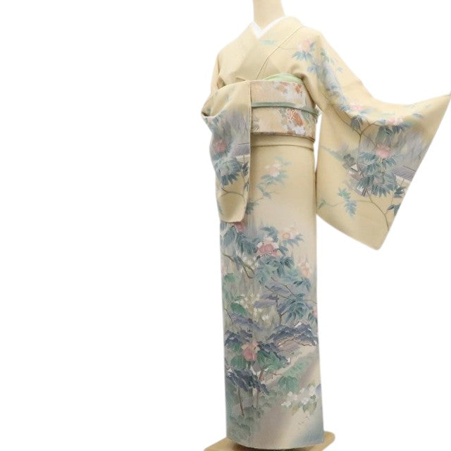 【新古品】tomihisa 新品 十日町友禅 岡村蒼風 落款 着物 正絹 仕付け糸付 訪問着 7845