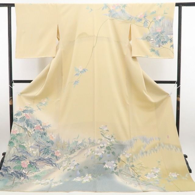 【新古品】tomihisa 新品 十日町友禅 岡村蒼風 落款 着物 正絹 仕付け糸付 訪問着 7845