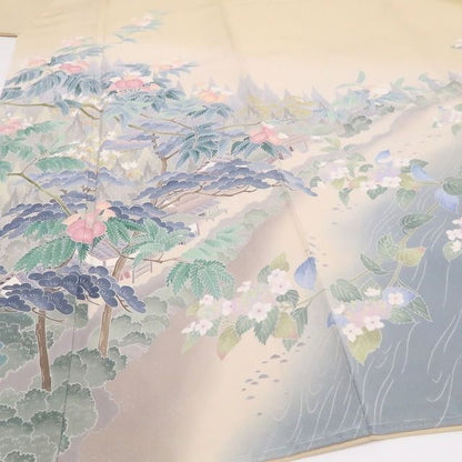 【新古品】tomihisa 新品 十日町友禅 岡村蒼風 落款 着物 正絹 仕付け糸付 訪問着 7845