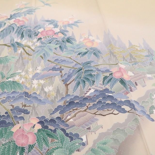 【新古品】tomihisa 新品 十日町友禅 岡村蒼風 落款 着物 正絹 仕付け糸付 訪問着 7845