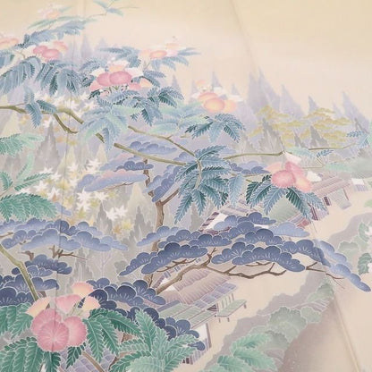 【新古品】tomihisa 新品 十日町友禅 岡村蒼風 落款 着物 正絹 仕付け糸付 訪問着 7845