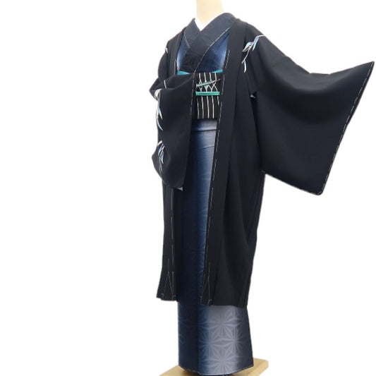 【新品】tomihisa 新品 秀美謹製 お仕立て上がり品 着物 仕付け糸付 ロング丈 長羽織 7846