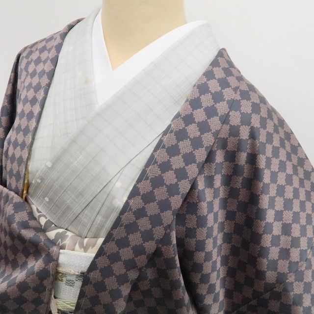 【新古品】tomihisa 新品 紐付き 着物 正絹 仕付け糸付 ロング丈 長羽織 7848