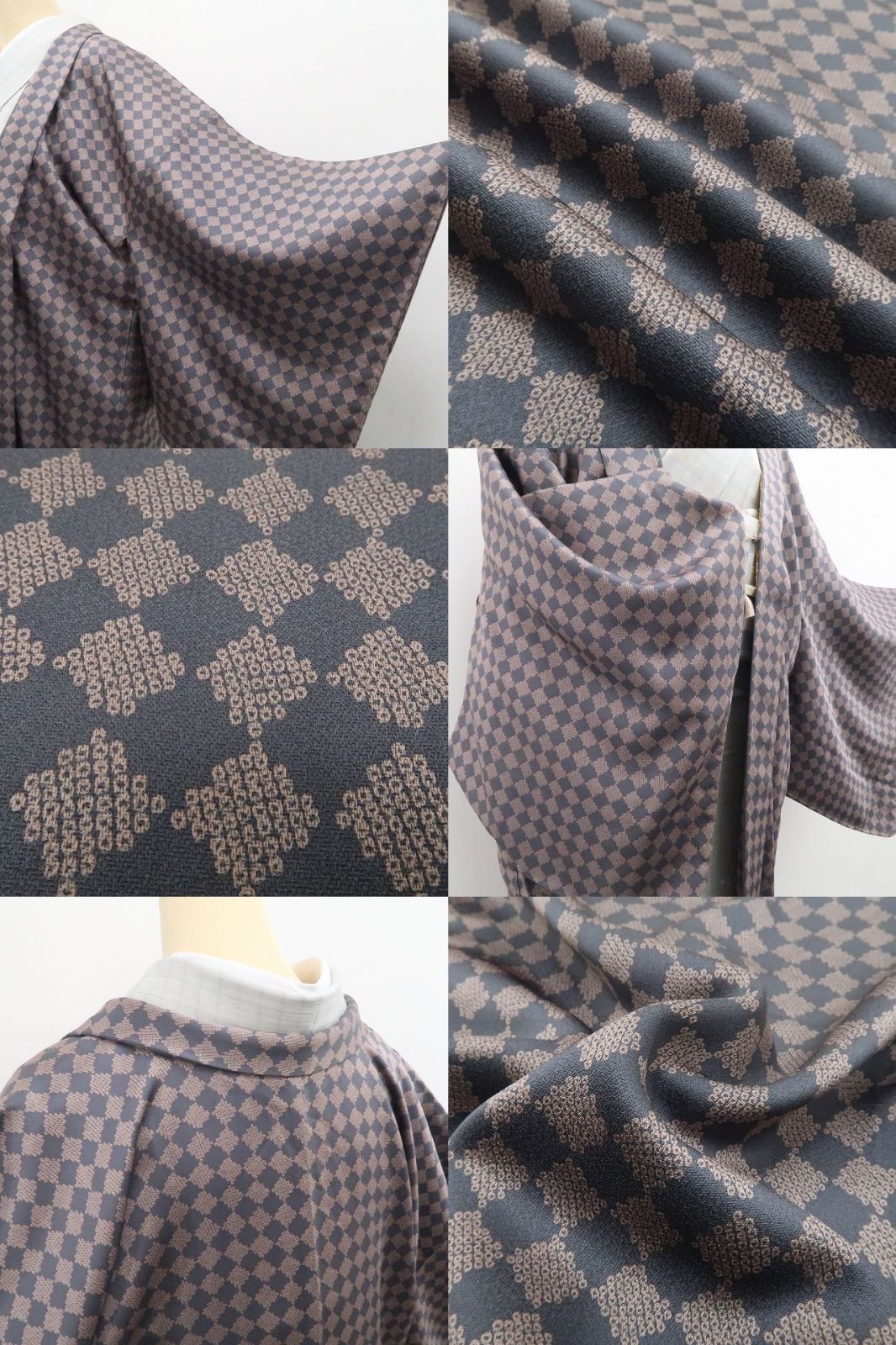 【新古品】tomihisa 新品 紐付き 着物 正絹 仕付け糸付 ロング丈 長羽織 7848