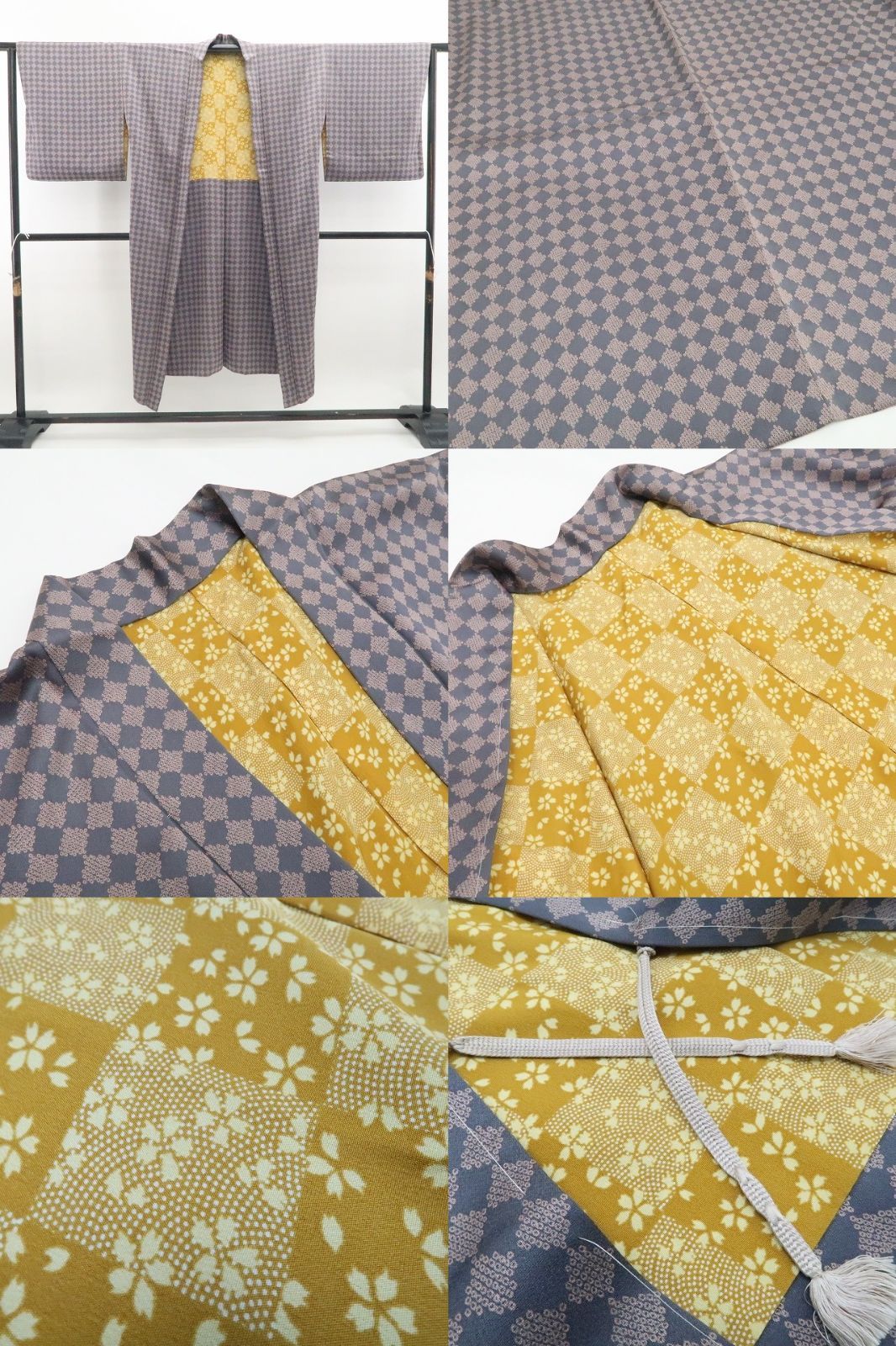 【新古品】tomihisa 新品 紐付き 着物 正絹 仕付け糸付 ロング丈 長羽織 7848
