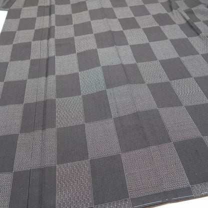 【新古品】tomihisa 新品 奥順謹製 はたおり娘 市松 着物 正絹 証紙付 仕付け糸付 結城紬 7850