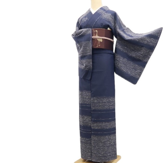 【新古品】tomihisa 新品 ２点セット 白根澤 やまと 着物 仕付け糸付 米沢紬・長襦袢 7851
