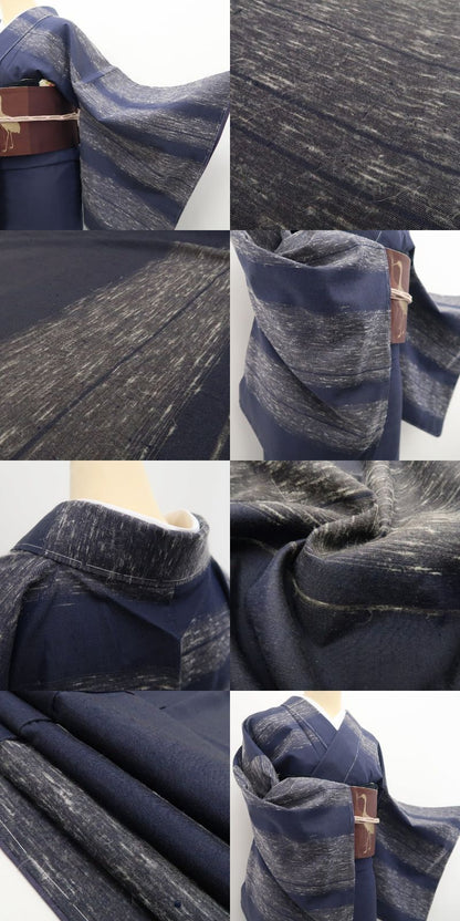 【新古品】tomihisa 新品 ２点セット 白根澤 やまと 着物 仕付け糸付 米沢紬・長襦袢 7851