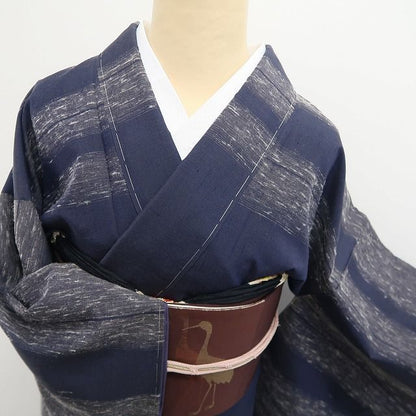 【新古品】tomihisa 新品 ２点セット 白根澤 やまと 着物 仕付け糸付 米沢紬・長襦袢 7851