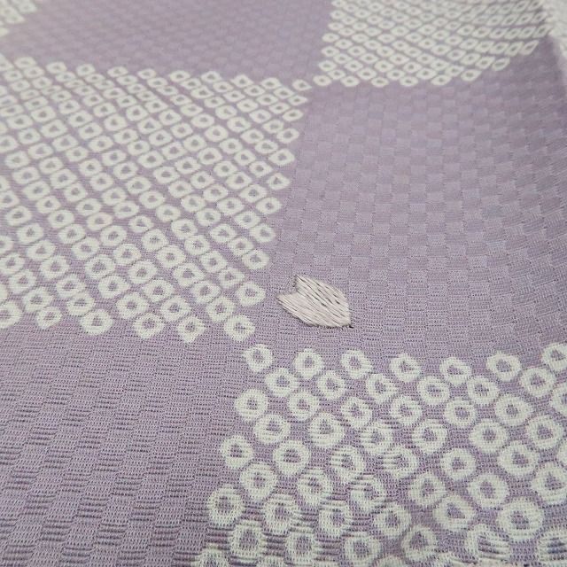 【新古品】tomihisa 新品 刺繍 桜 市松 着物 正絹 仕付け糸付 ロング丈 道中着 7865