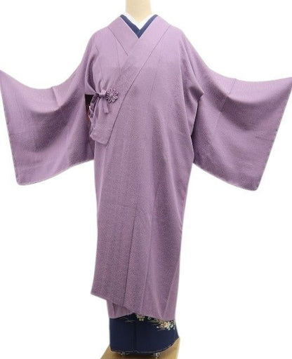 【新古品】tomihisa 新品 本草木染 落款 圓啓 着物 正絹 仕付け糸付 ロング丈 道中着 7866