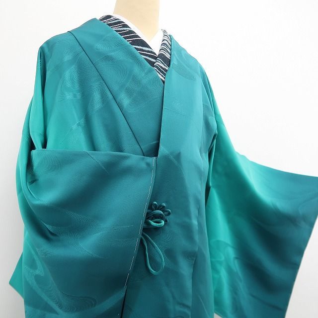 【新古品】tomihisa 新品 暈し 着物 正絹 仕付け糸付 ロング丈 道中着 7876