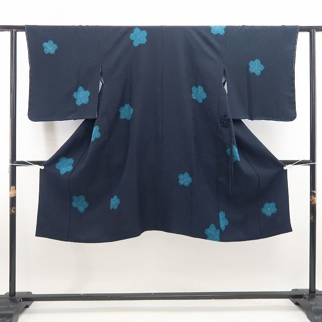 【新古品】tomihisa 新品 桜 着物 正絹 仕付け糸付 ロング丈 道中着 7878