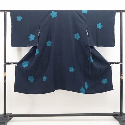【新古品】tomihisa 新品 桜 着物 正絹 仕付け糸付 ロング丈 道中着 7878